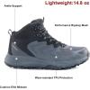 imageMens Waterproof Hiking Boots Lightweight Comfortable Breathable Outdoor AllTerrain Trekking Ankle BootsGrey