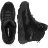 imageMens Waterproof Hiking Boots Lightweight Comfortable Leather Mid Ankle Outdoor Trekking BootAll Black
