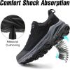 imageMens Waterproof Hiking Shoes Lightweight Comfortable Anti Slip Leather Walking Shoes for Outdoor Trekking Trailing CampingBlack