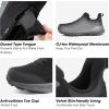 imageMens Waterproof Hiking Shoes Lightweight Comfortable Anti Slip Leather Walking Shoes for Outdoor Trekking Trailing CampingBlack
