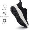 imageMens Waterproof Hiking Shoes Lightweight Comfortable Anti Slip Leather Walking Shoes for Outdoor Trekking Trailing CampingBlackwhite