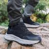 imageMens Waterproof Hiking Shoes Lightweight Comfortable Anti Slip Leather Walking Shoes for Outdoor Trekking Trailing CampingBlackwhite