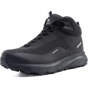 imageMens Waterproof Hiking Boots Lightweight Comfortable Breathable Outdoor AllTerrain Trekking Ankle BootsBlack