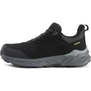 imageMens Waterproof Hiking Shoes Lightweight Comfortable Anti Slip Leather Walking Shoes for Outdoor Trekking Trailing CampingBlack