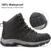 imageMens Waterproof Hiking Boots Lightweight Comfortable Leather Mid Ankle Outdoor Trekking Work Boot