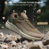 imageWaterproof Hiking Shoes for Men Lightweight ampamp Breathable Walking Sneaker for AllTerrain OutdoorBrown