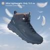 imageMens Waterproof Hiking Boots Lightweight Comfortable Breathable Outdoor AllTerrain Trekking Ankle BootsBlue