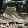 imageMens Waterproof Hiking Boots Lightweight Comfortable Breathable Outdoor AllTerrain Trekking Ankle BootsBrown