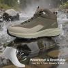 imageMens Waterproof Hiking Boots Lightweight Comfortable Breathable Outdoor AllTerrain Trekking Ankle BootsBrown