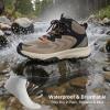 imageMens Waterproof Hiking Boots Lightweight Comfortable Breathable Outdoor AllTerrain Trekking Ankle BootsBrown1