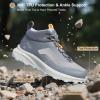 imageMens Waterproof Hiking Boots Lightweight Comfortable Breathable Outdoor AllTerrain Trekking Ankle BootsGrey
