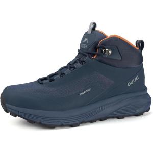 imageMens Waterproof Hiking Boots Lightweight Comfortable Breathable Outdoor AllTerrain Trekking Ankle BootsBlue