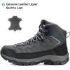imageMens Waterproof Hiking Boots Lightweight Comfortable Leather Mid Ankle Outdoor Trekking BootGrey2
