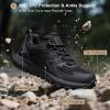 imageMens Waterproof Hiking Shoes AllTerrain Lightweight Breathable Trekking Anti Slip Outdoor Trails ShoesBlack
