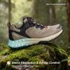imageMens Waterproof Hiking Shoes AllTerrain Lightweight Breathable Trekking Anti Slip Outdoor Trails ShoesBrown