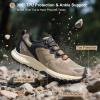 imageMens Waterproof Hiking Shoes AllTerrain Lightweight Breathable Trekking Anti Slip Outdoor Trails ShoesBrown