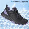 imageWomens Waterproof Hiking Shoes Lightweight Comfortable Outdoor Walking Trails SneakersBlack