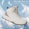 imageWomens Waterproof Hiking Boots Lightweight Comfortable Trail Walking Outdoor BootsWhite