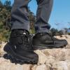 image:imageOUTJET Mens Waterproof Hiking Boots Lightweight Comfortable Outdoor Walking Trail Boots ShoesBlack