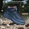 image:imageOUTJET Mens Waterproof Hiking Boots Lightweight Comfortable Outdoor Walking Trail Boots ShoesBlue