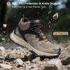 image:imageOUTJET Mens Waterproof Hiking Boots Lightweight Comfortable Outdoor Walking Trail Boots ShoesBrown1
