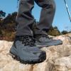image:imageOUTJET Mens Waterproof Hiking Boots Lightweight Comfortable Outdoor Walking Trail Boots ShoesGrey1