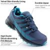 image:imageOUTJET Womens Waterproof Hiking Shoes Lightweight NonSlip Trails Walking Shoes Outdoor SneakersBlue