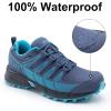 image:imageOUTJET Womens Waterproof Hiking Shoes Lightweight NonSlip Trails Walking Shoes Outdoor SneakersBlue