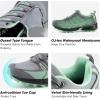 image:imageOUTJET Womens Waterproof Hiking Shoes Lightweight NonSlip Trails Walking Shoes Outdoor SneakersGreen