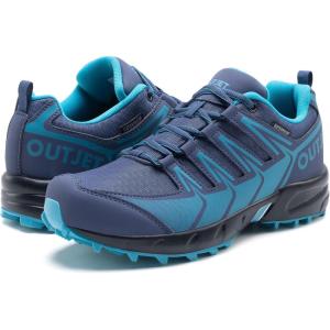 image:imageOUTJET Womens Waterproof Hiking Shoes Lightweight NonSlip Trails Walking Shoes Outdoor SneakersBlue