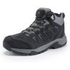 image:imageOUTJET Mens Waterproof Hiking Boots Lightweight Comfortable Leather Mid Ankle Outdoor Trekking BootBlack