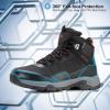 image:imageOUTJET Mens Waterproof Hiking Boots Lightweight Comfortable Leather Mid Ankle Outdoor Trekking BootBlack1