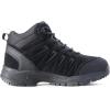 image:imageOUTJET Mens Waterproof Hiking Boots Lightweight Comfortable Leather Mid Ankle Outdoor Trekking BootDeep Black