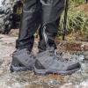 image:imageOUTJET Mens Waterproof Hiking Boots Lightweight Comfortable Leather Mid Ankle Outdoor Trekking BootGrey1