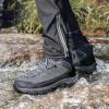 image:imageOUTJET Mens Waterproof Hiking Boots Lightweight Comfortable Leather Mid Ankle Outdoor Trekking BootGrey2