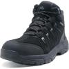 image:imageOUTJET Mens Waterproof Hiking Boots Lightweight Comfortable Leather Mid Ankle Outdoor Trekking BootDeep Black