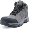 image:imageOUTJET Mens Waterproof Hiking Boots Lightweight Comfortable Leather Mid Ankle Outdoor Trekking BootGrey