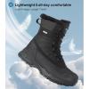 image:imageMens Waterproof Winter Snow Boots Insulated Warm Fur Lined Lightweight amp ComfortableBlack