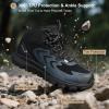 image:imageMens Waterproof Hiking Boots Lightweight Comfortable Outdoor Walking Trail Boots ShoesBlack1