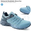 image:imageWomens Waterproof Hiking Shoes Quick Laces Lightweight Comfortable Breathable NonSlip Trails Outdoor SneakersBlue