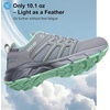 image:imageWomens Waterproof Hiking Shoes Quick Laces Lightweight Comfortable Breathable NonSlip Trails Outdoor SneakersGreen