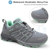image:imageWomens Waterproof Hiking Shoes Quick Laces Lightweight Comfortable Breathable NonSlip Trails Outdoor SneakersGreen