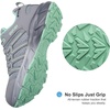image:imageWomens Waterproof Hiking Shoes Quick Laces Lightweight Comfortable Breathable NonSlip Trails Outdoor SneakersGreen