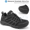 image:imageWomens Waterproof Hiking Shoes Quick Laces Lightweight Comfortable Breathable NonSlip Trails Outdoor SneakersBlack