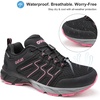 image:imageWomens Waterproof Hiking Shoes Quick Laces Lightweight Comfortable Breathable NonSlip Trails Outdoor SneakersBlackPink