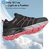 image:imageWomens Waterproof Hiking Shoes Quick Laces Lightweight Comfortable Breathable NonSlip Trails Outdoor SneakersBlackPink