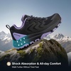 image:imageWomens Waterproof Hiking Shoes Quick Laces Lightweight Comfortable Breathable NonSlip Trails Outdoor SneakersBlack1