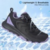 image:imageWomens Waterproof Hiking Shoes Quick Laces Lightweight Comfortable Breathable NonSlip Trails Outdoor SneakersBlack1